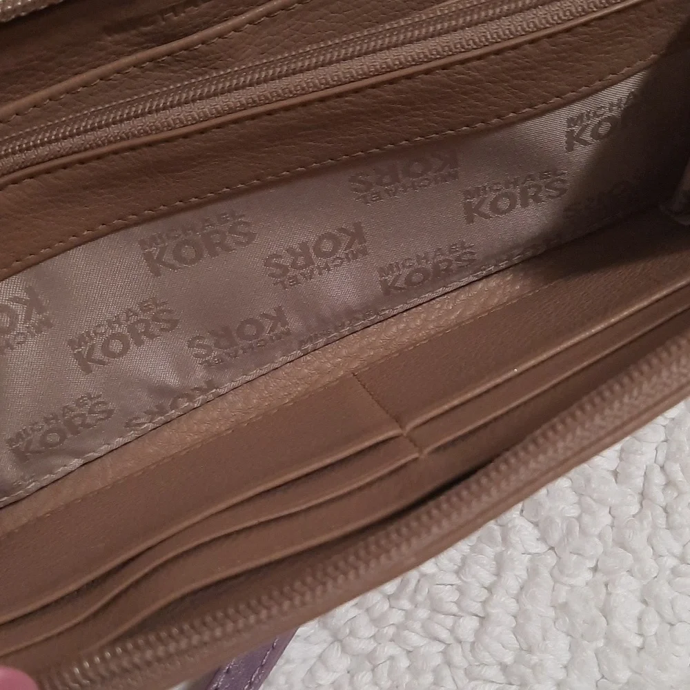 Michael Kors Leather Wallet with Gold Accents